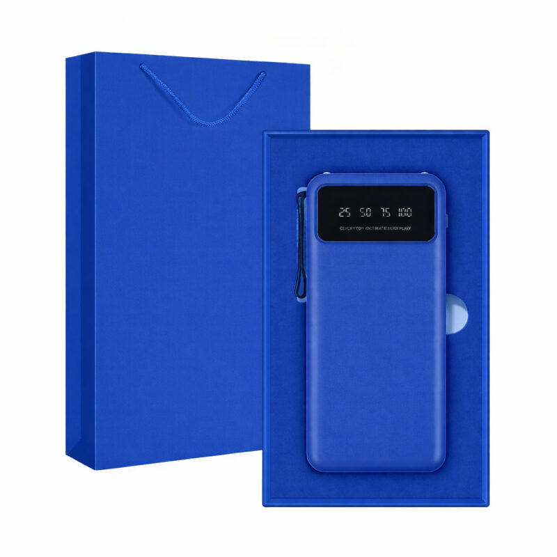 Синий повербанк 10000 mAh с логотипом