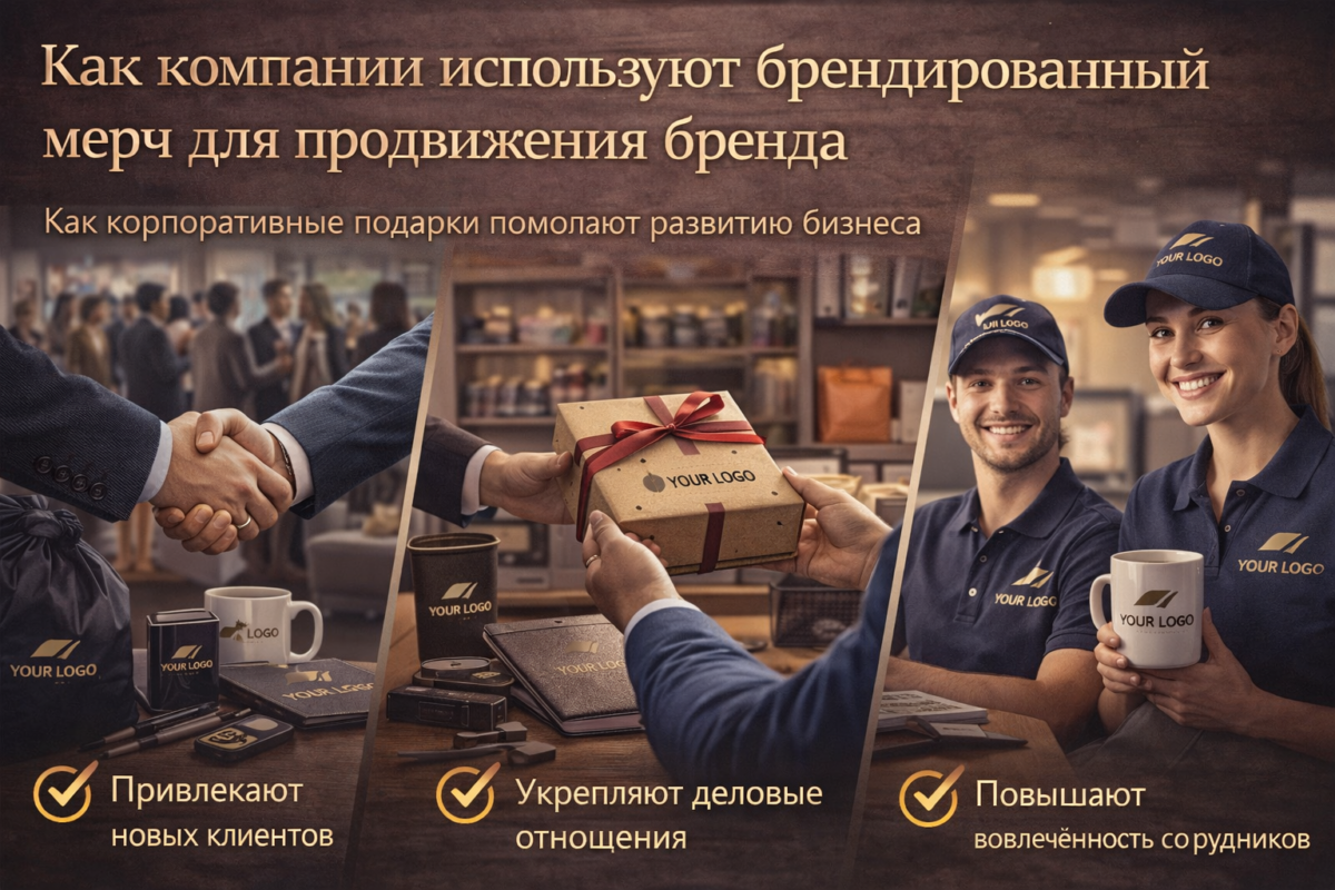 брендированный мерч с логотипом для бизнеса как компании используют для продвижения бренда