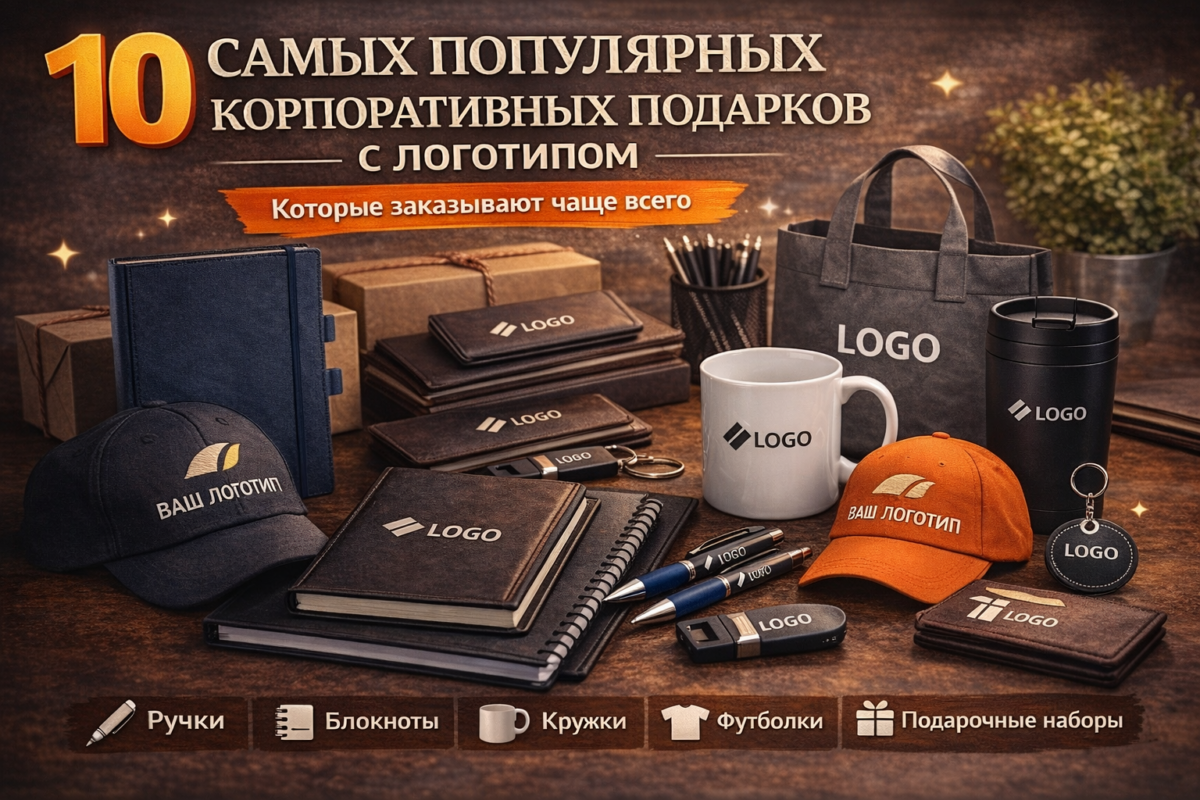 10 популярных корпоративных подарков с логотипом для клиентов и сотрудников