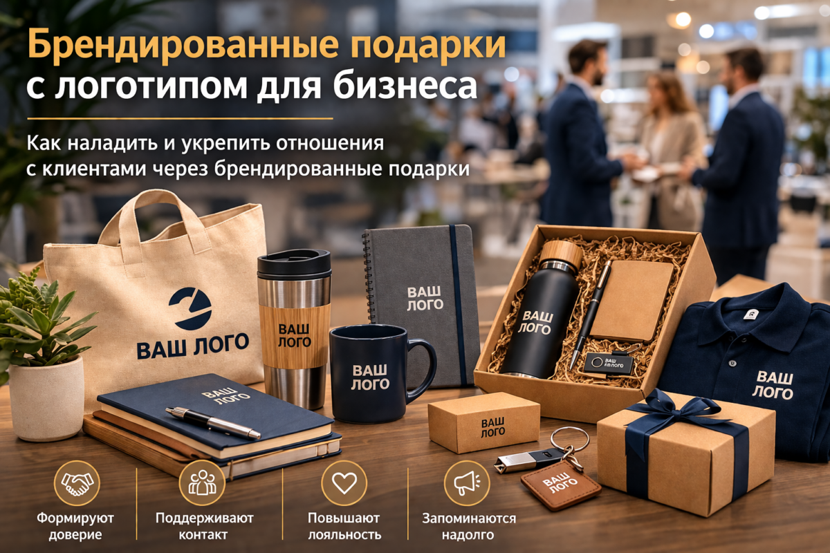 брендированные подарки с логотипом для клиентов и партнёров