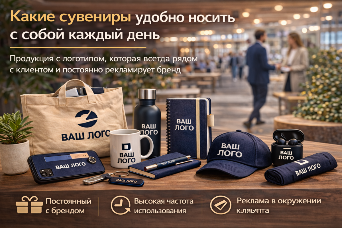 какие сувениры удобно носить с собой каждый день для рекламы и бренда