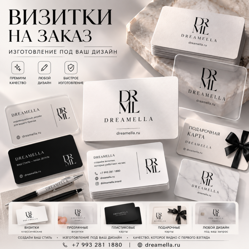 Визитки Dreamella на заказ